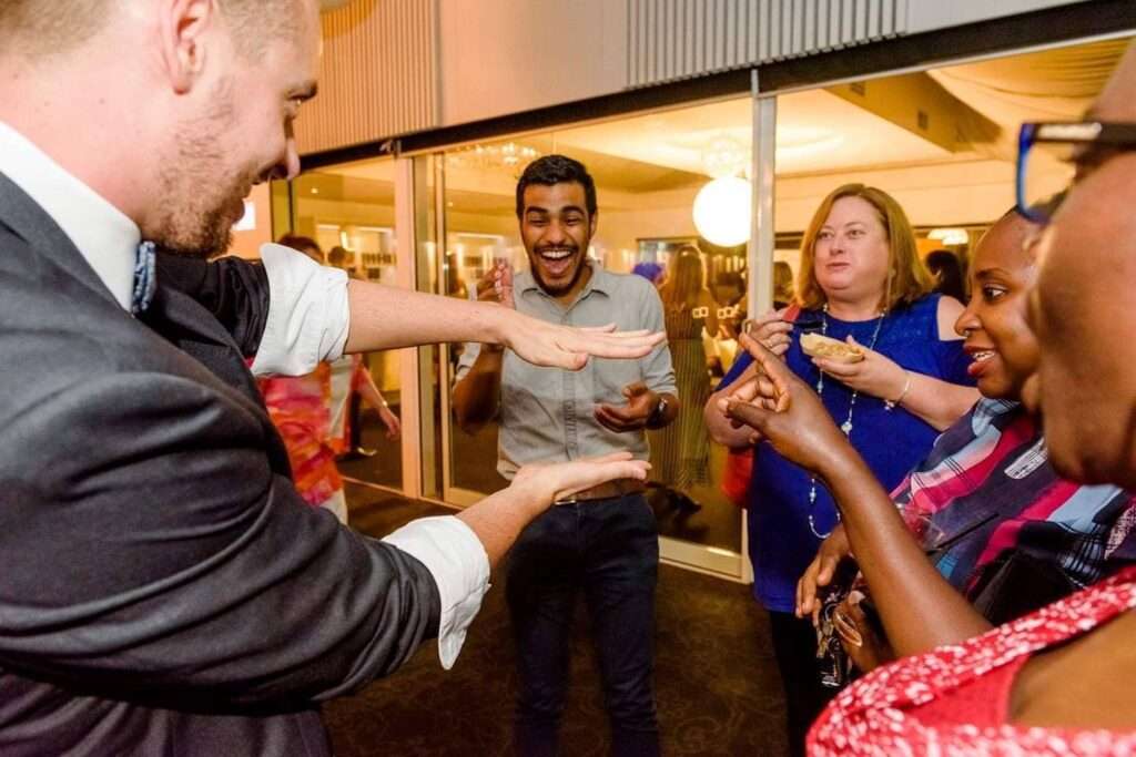 Roving magician Omegan entertainment