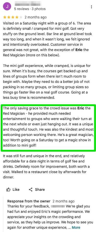 5 star Google review - Eric